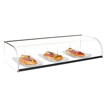 Vitrina neutra de cristal curvo hasta 1.922 mm de largo